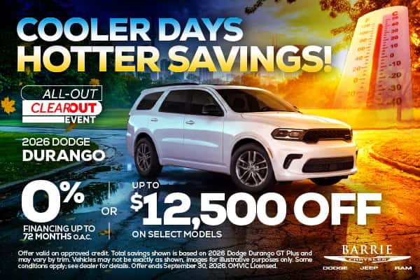 2026 Dodge Durango - 0% Financing For Up To 72 Months O.A.C.* OR Up To $12,500 Off On Select Models